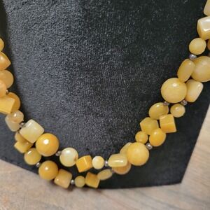 Jay King DRT Mine Finds Yellow Opal Double Strand Bead Necklace Silver 925 clasp
